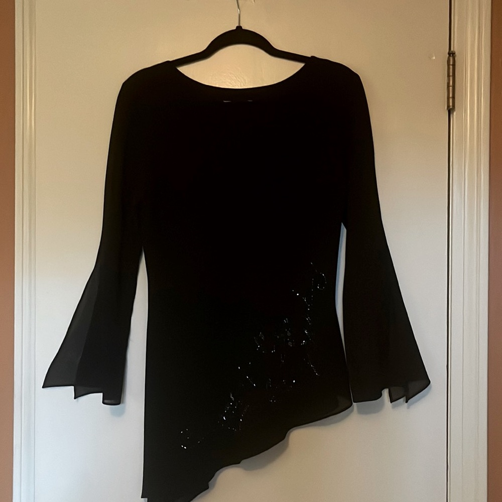 Dressy black top by After Dark, size 6